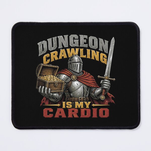 Item preview, Dungeon Crawling Is My Cardio Knight Chest Tabletop RPG designed and sold by Dice_Goblin_Studio.