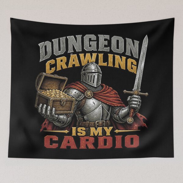 Item preview, Dungeon Crawling Is My Cardio Knight Chest Tabletop RPG designed and sold by Dice_Goblin_Studio.