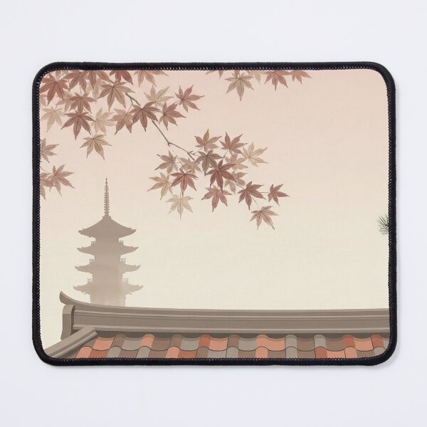 Item preview, Vintage Watercolor Autumn Japanese Pagoda Temple Art Vector designed and sold by Shutter-Dragon.