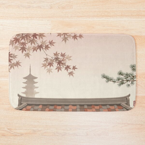 Item preview, Vintage Watercolor Autumn Japanese Pagoda Temple Art Vector designed and sold by Shutter-Dragon.