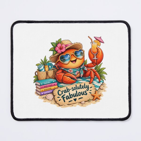 Item preview, Crab Illustration beach – “Crab-solutely Fabulous” Funny Quote designed and sold by Animal Puns.