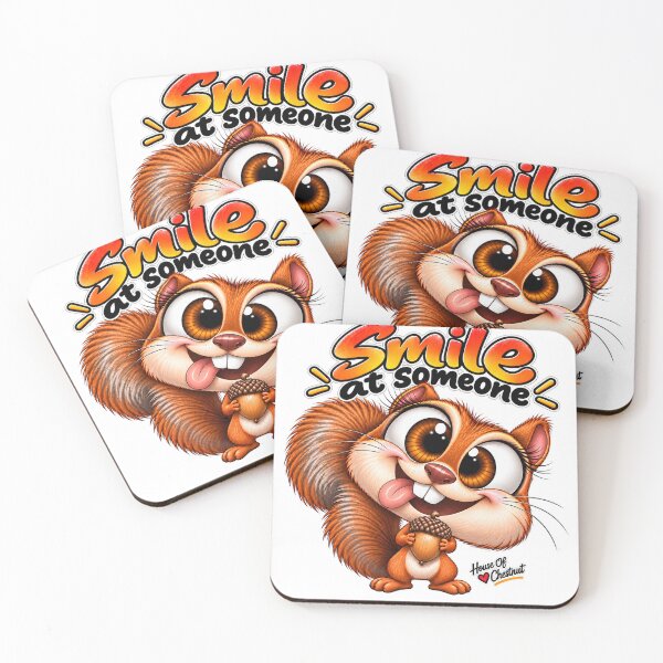 Item preview, Smile at someone Nutty the Squirrel designed and sold by HouseOfChestnut.
