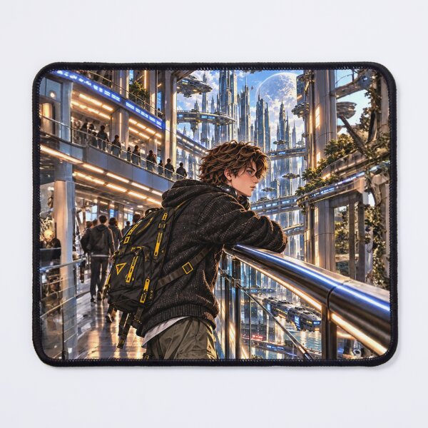Item preview, Danix Cyberpunk Skywalk Poster Design designed and sold by Kenzie & Co.