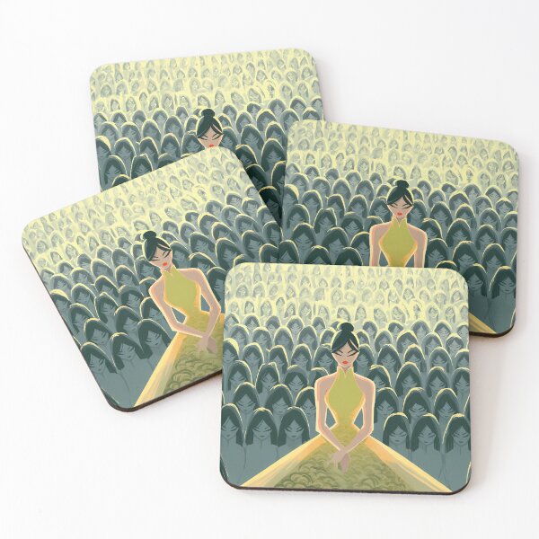 Item preview, Yellow Dress Woman Crowd Stylized Art designed and sold by Lunat1kk.
