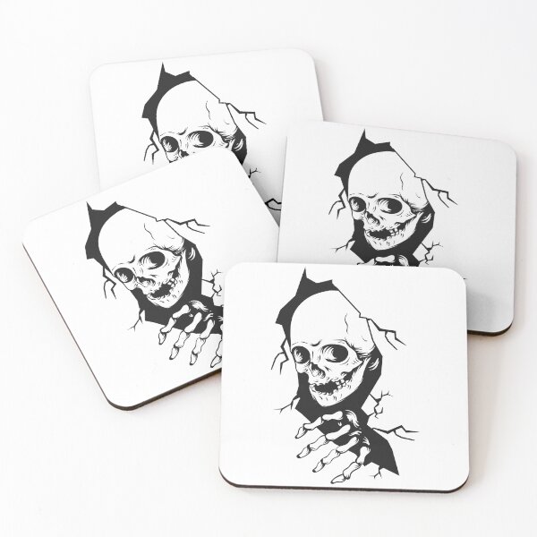 Item preview, Creepy Skull Breaking Through Cracked Wall – Halloween Horror Design designed and sold by H.M. Bright Design.