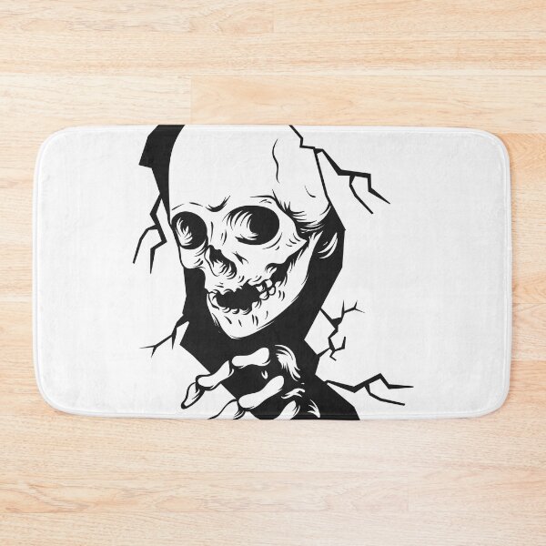 Item preview, Creepy Skull Breaking Through Cracked Wall – Halloween Horror Design designed and sold by H.M. Bright Design.