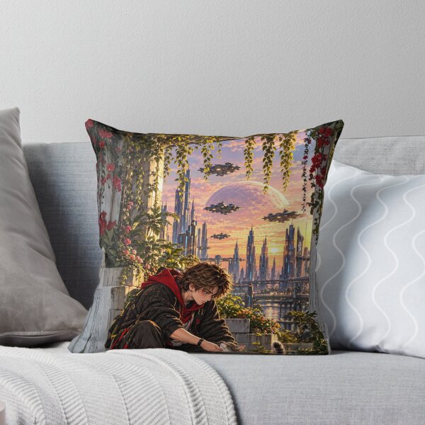Item preview, Danix Cyberpunk Rooftop Garden Cat Poster Design designed and sold by Kenzie & Co.