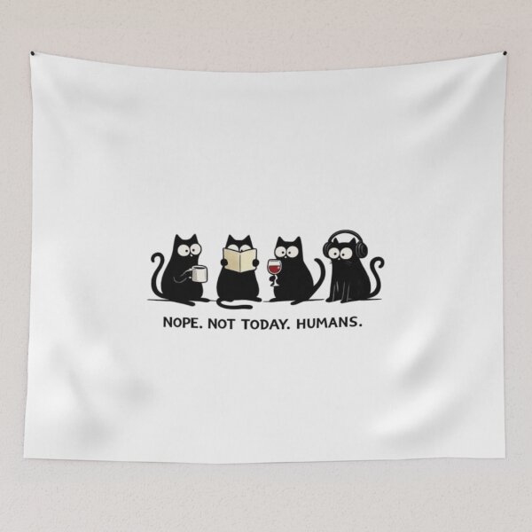 Item preview, Black Cat Squad – Nope Not Today Humans Funny Cat Lover Design designed and sold by anemiche.