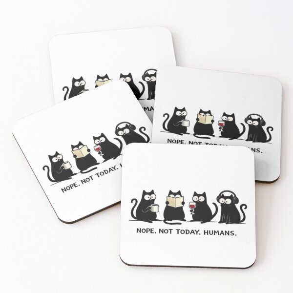 Item preview, Black Cat Squad – Nope Not Today Humans Funny Cat Lover Design designed and sold by anemiche.