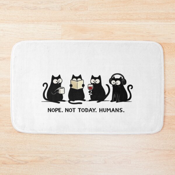 Item preview, Black Cat Squad – Nope Not Today Humans Funny Cat Lover Design designed and sold by anemiche.