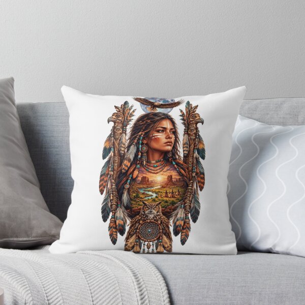 Item preview, Spirit of the Canyon Native American Woman & Eagle Fantasy Art designed and sold by VALKYRAART53.