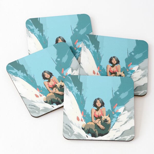 Item preview, Short Hair Girl with Dog Snowy Landscape Art designed and sold by Lunat1kk.