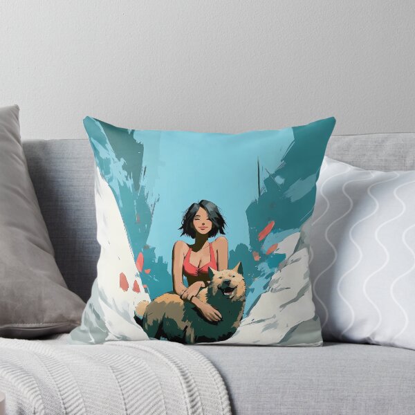 Item preview, Short Hair Girl with Dog Snowy Landscape Art designed and sold by Lunat1kk.