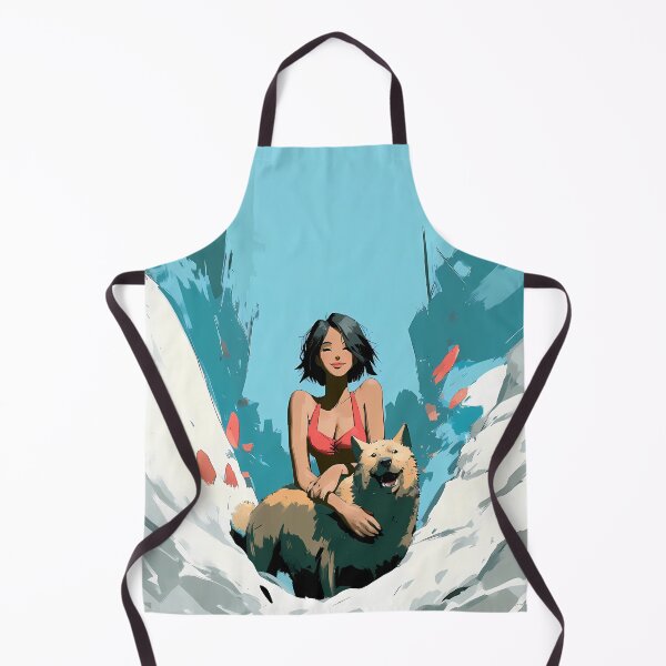 Item preview, Short Hair Girl with Dog Snowy Landscape Art designed and sold by Lunat1kk.