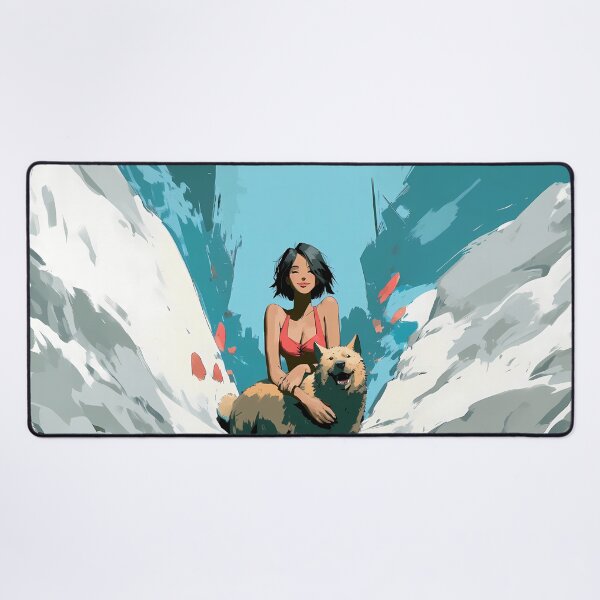 Item preview, Short Hair Girl with Dog Snowy Landscape Art designed and sold by Lunat1kk.