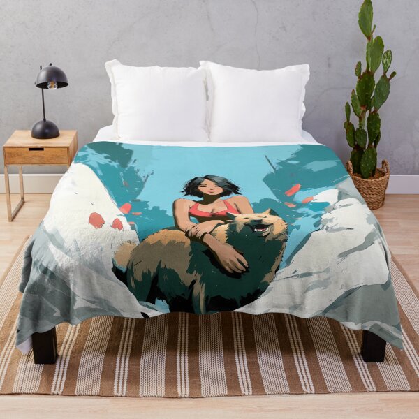 Item preview, Short Hair Girl with Dog Snowy Landscape Art designed and sold by Lunat1kk.