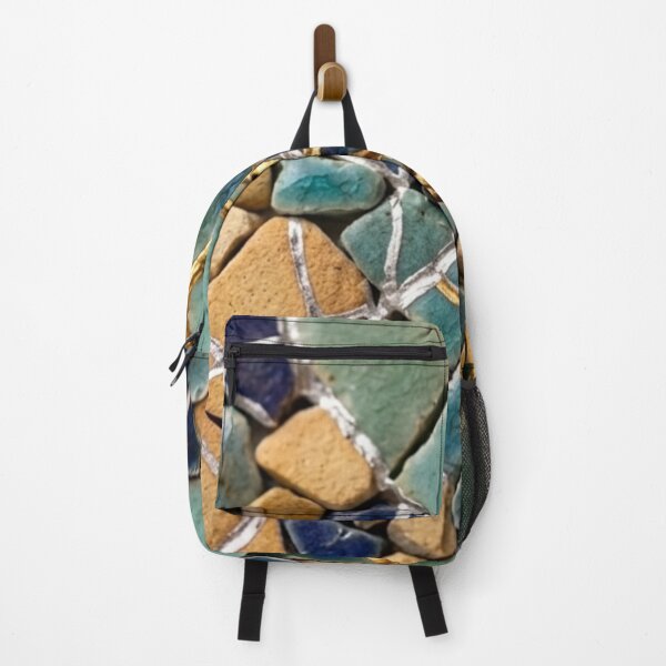 Item preview, Kintsugi Shattered Tiles in Ocean and Sand Tones - Coastal Mosaic Wabi-Sabi Art designed and sold by Purrfecta.