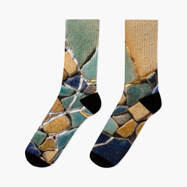 Item preview, Kintsugi Shattered Tiles in Ocean and Sand Tones - Coastal Mosaic Wabi-Sabi Art designed and sold by Purrfecta.