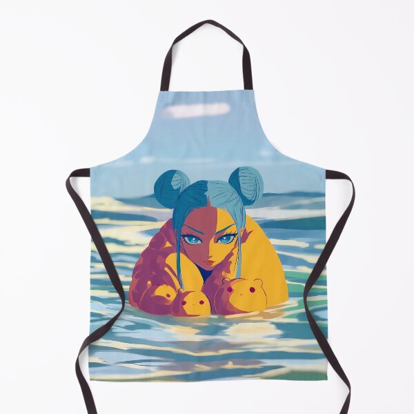 Item preview, Blue Hair Anime Girl Beach Capybara Art designed and sold by Lunat1kk.