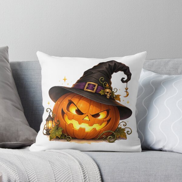 Item preview, Glowing Halloween Pumpkin in a Witch Hat designed and sold by PRINTIONAL.