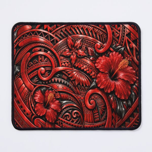 Item preview, Red Polynesian Tribal Hibiscus – Tropical Island Pattern designed and sold by artistwill.