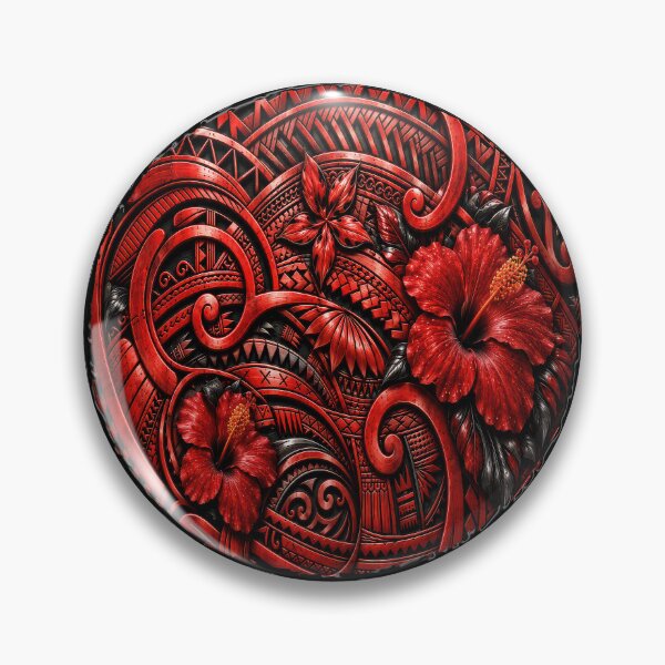 Item preview, Red Polynesian Tribal Hibiscus – Tropical Island Pattern designed and sold by artistwill.