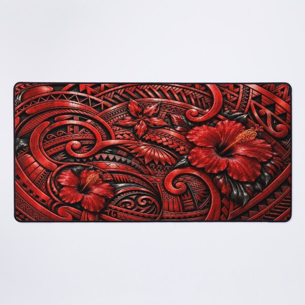 Item preview, Red Polynesian Tribal Hibiscus – Tropical Island Pattern designed and sold by artistwill.