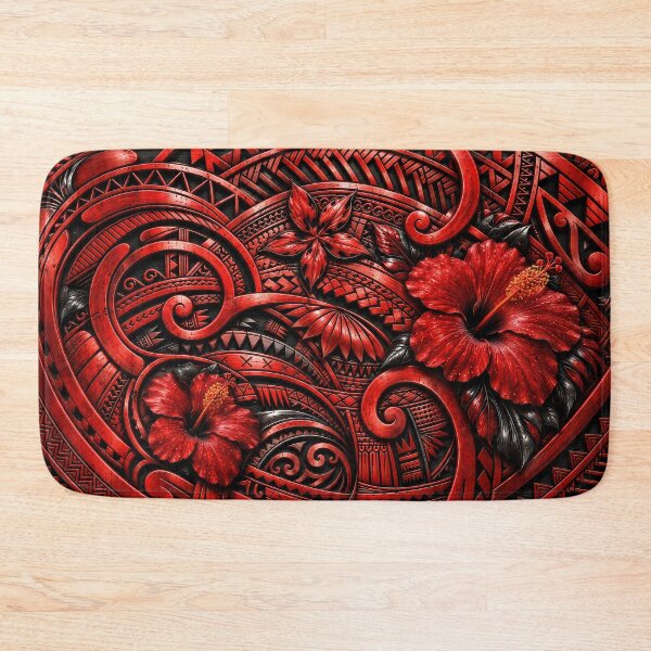 Item preview, Red Polynesian Tribal Hibiscus – Tropical Island Pattern designed and sold by artistwill.