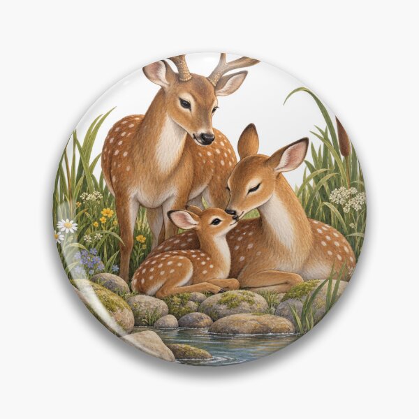 Item preview, Deer Family Gathers by Riverside Wildflowers designed and sold by WunkusWorld.