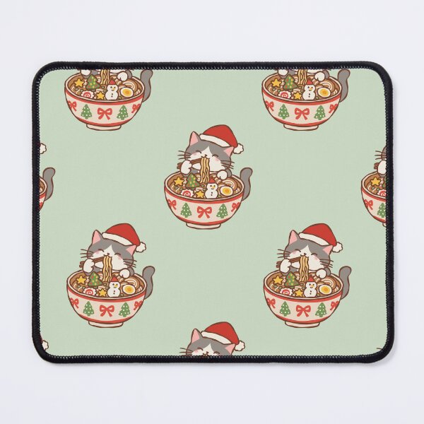 Item preview, Cat Ramen Christmas – Cute Kawaii Christmas Cat Eating Ramen Noodles designed and sold by mimiandjasstudio.