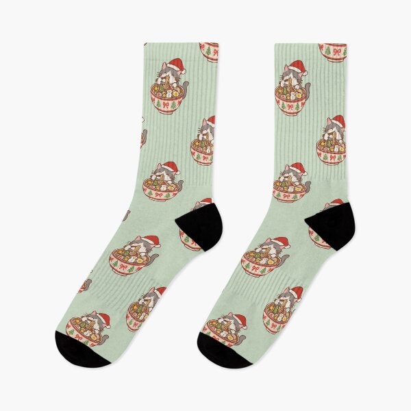 Item preview, Cat Ramen Christmas – Cute Kawaii Christmas Cat Eating Ramen Noodles designed and sold by mimiandjasstudio.