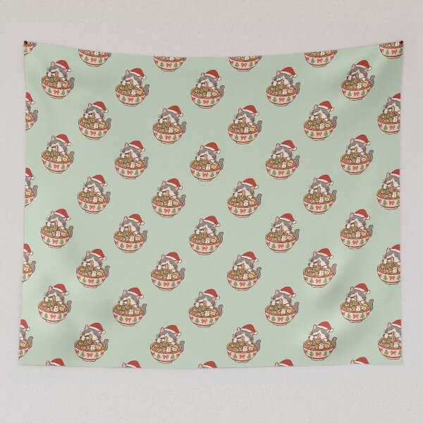 Item preview, Cat Ramen Christmas – Cute Kawaii Christmas Cat Eating Ramen Noodles designed and sold by mimiandjasstudio.