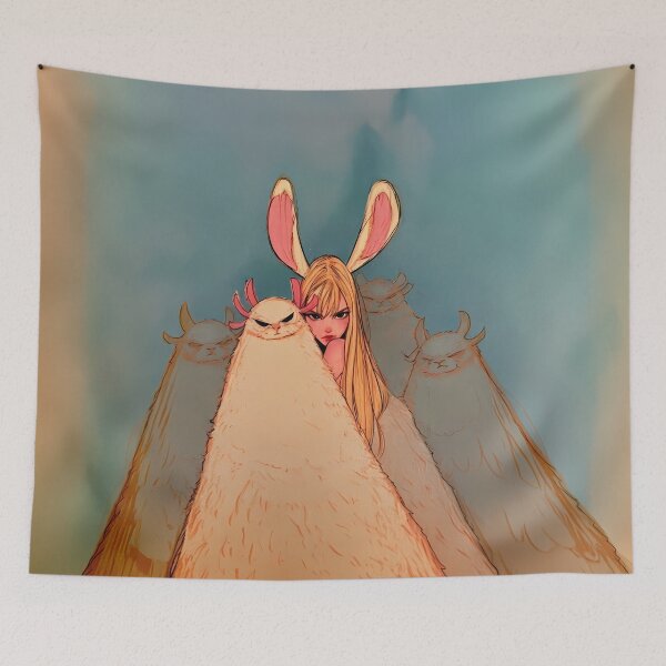Item preview, Bunny Ears Anime Girl Fluffy Creature Monsters Art designed and sold by Lunat1kk.