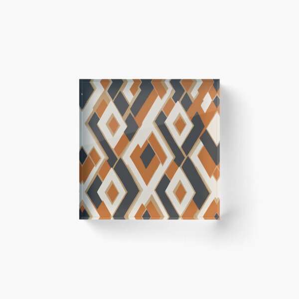 Item preview, Orange Charbon Deco Chevron Pattern designed and sold by ArtfulAdv.