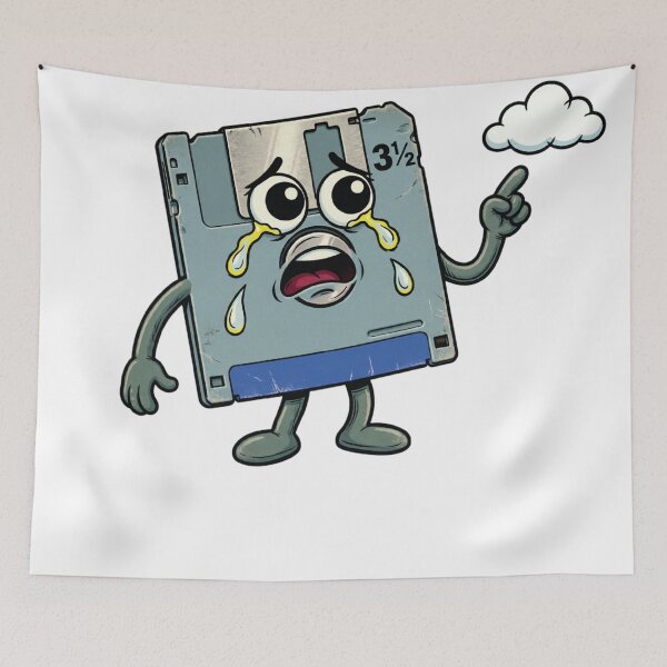 Item preview, Funny Retro Floppy Disk Crying to Cloud Tech Humor designed and sold by VISIONSTURME.