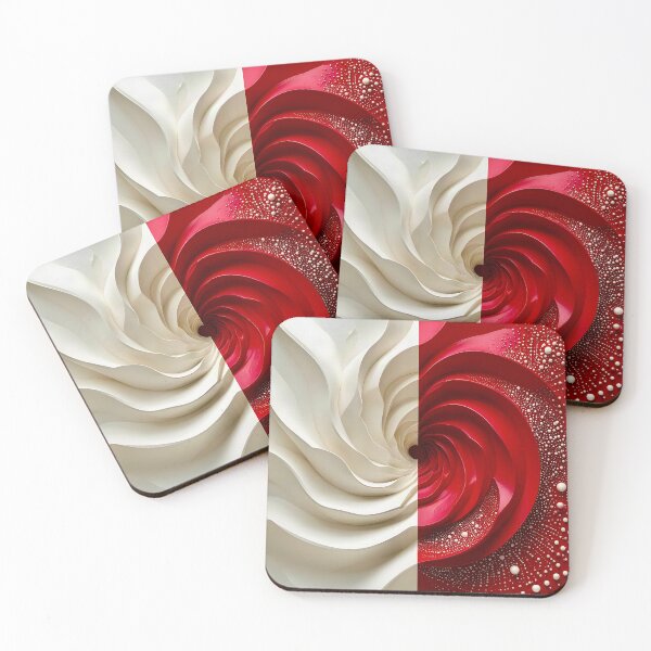 Item preview, Ruby Red and Ivory Porcelain Waves designed and sold by Vicky Brago-Mitchell®.