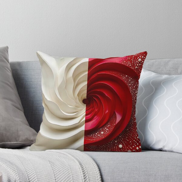 Item preview, Ruby Red and Ivory Porcelain Waves designed and sold by Vicky Brago-Mitchell®.