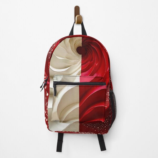 Item preview, Ruby Red and Ivory Porcelain Waves designed and sold by Vicky Brago-Mitchell®.