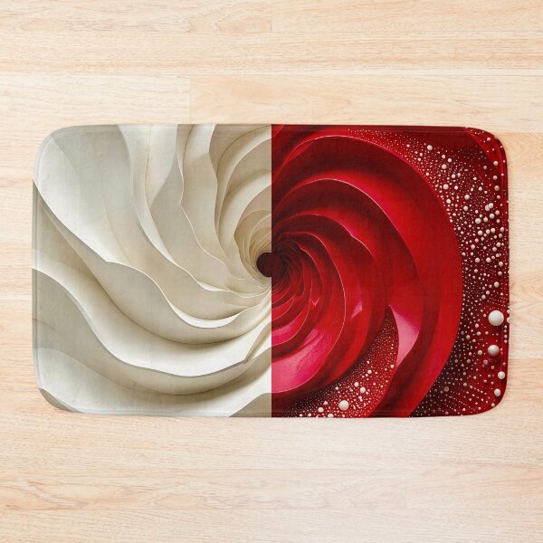 Item preview, Ruby Red and Ivory Porcelain Waves designed and sold by Vicky Brago-Mitchell®.