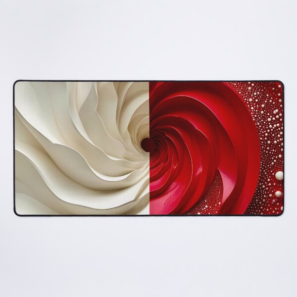 Item preview, Ruby Red and Ivory Porcelain Waves designed and sold by Vicky Brago-Mitchell®.