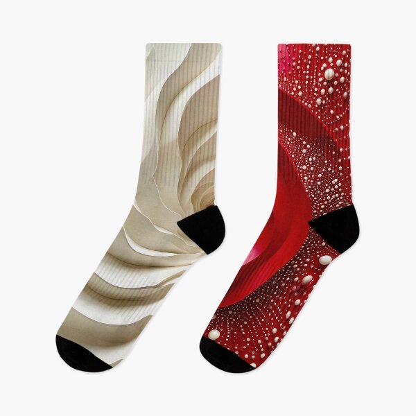 Item preview, Ruby Red and Ivory Porcelain Waves designed and sold by Vicky Brago-Mitchell®.