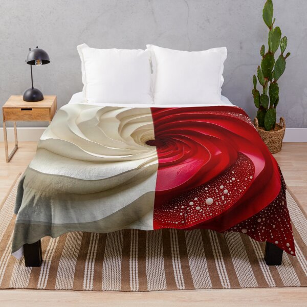 Item preview, Ruby Red and Ivory Porcelain Waves designed and sold by Vicky Brago-Mitchell®.