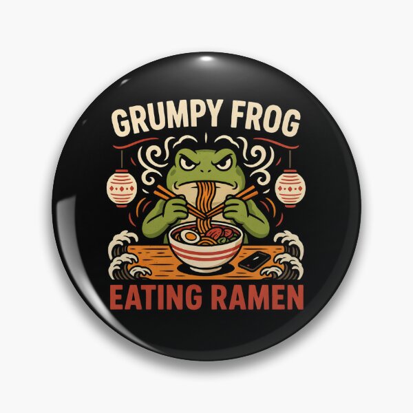Item preview, Grumpy Frog Eating Ramen designed and sold by PAinTIENCE.