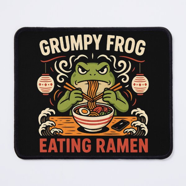 Item preview, Grumpy Frog Eating Ramen designed and sold by PAinTIENCE.
