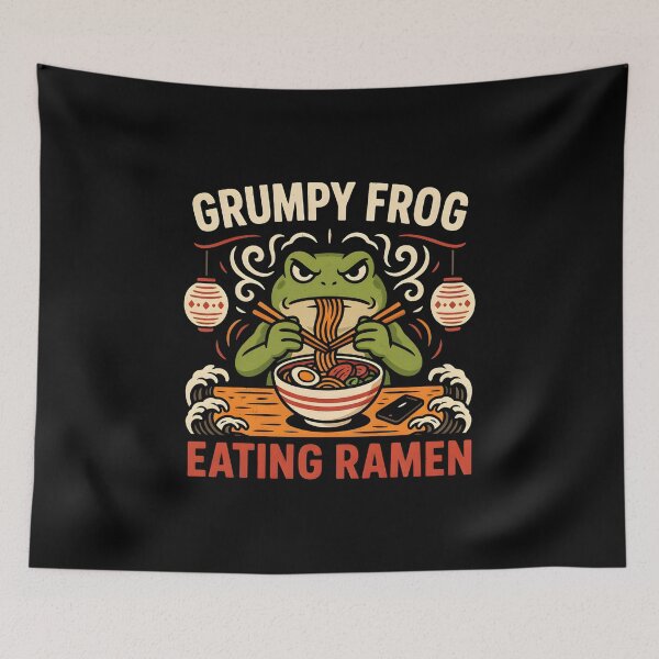 Item preview, Grumpy Frog Eating Ramen designed and sold by PAinTIENCE.