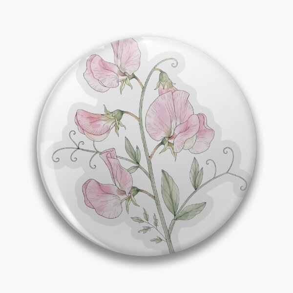 Item preview, Pink Sweet Pea Sticker | Single Bloom Die Cut Sticker | Fine Line Botanical Decal | Aesthetic Floral Laptop Sticker designed and sold by Crystal Critters .