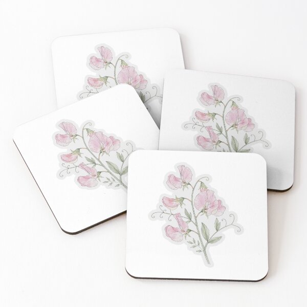 Item preview, Pink Sweet Pea Sticker | Single Bloom Die Cut Sticker | Fine Line Botanical Decal | Aesthetic Floral Laptop Sticker designed and sold by FineLineBotanical .
