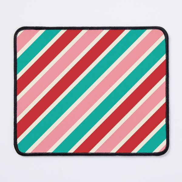 Item preview, Diagonal Candy Stripes in Red Pink Mint and Cream designed and sold by YesterdayColl.