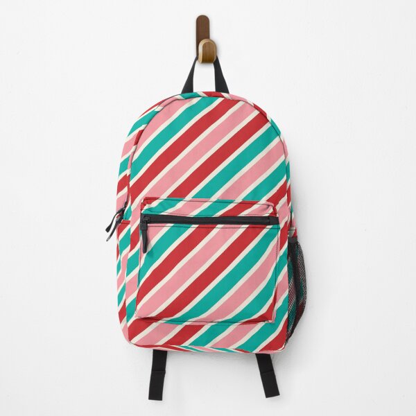 Item preview, Diagonal Candy Stripes in Red Pink Mint and Cream designed and sold by YesterdayColl.
