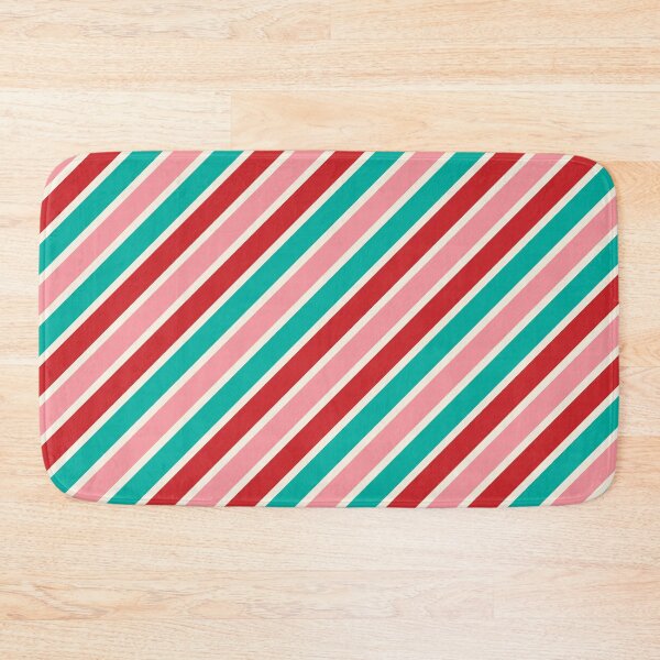 Item preview, Diagonal Candy Stripes in Red Pink Mint and Cream designed and sold by YesterdayColl.
